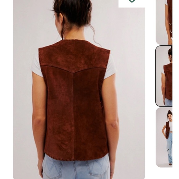 Free People Understated Leather Suede Rachel Vest - Picture 2 of 7